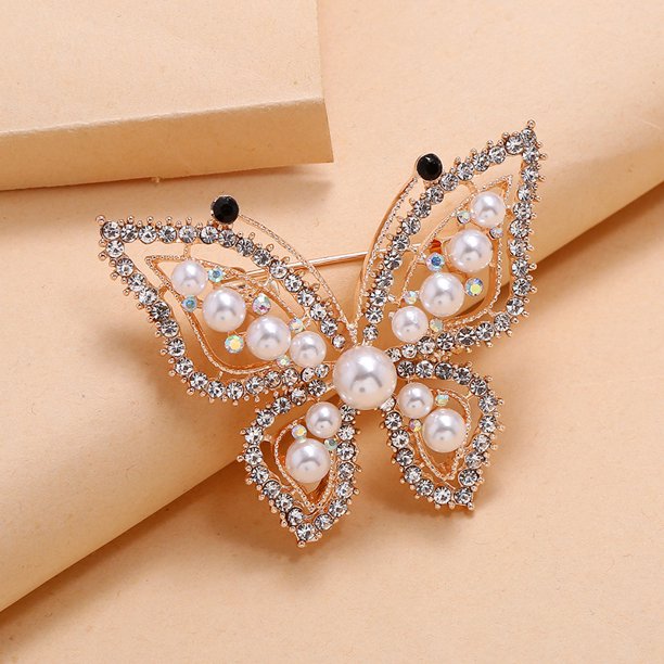 Y-XM Broches de Bisuteria Broche de Flor de Cerezo la Concha Perla Mariposa  Broche joyería Accesorios : : Moda