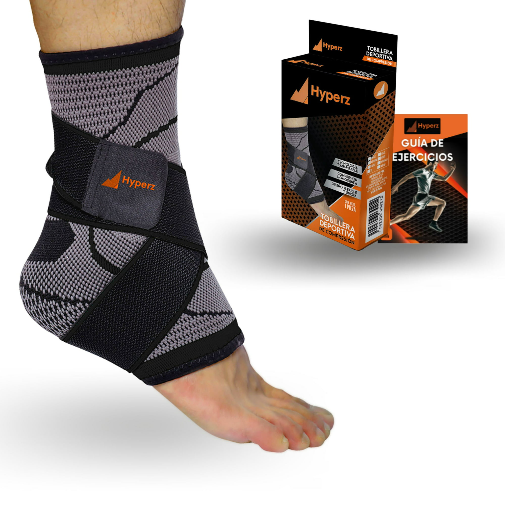 Tobillera deportiva, tobillera torcida de 2 piezas, tobillera ajustable  para esguinces de ligamentos y lesiones deportivas (XL)