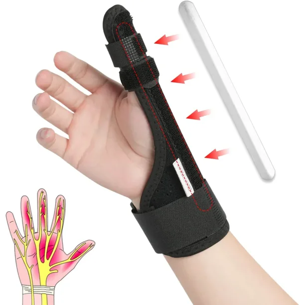 Férula para pulgar, soporte transpirable para aliviar el dolor,  estabilizador de muñeca para dedo para artritis, tendinitis, negro, zurdo