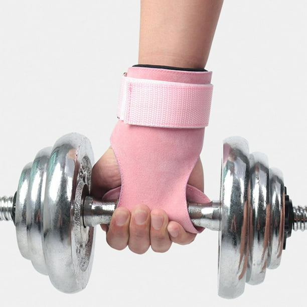 Guantes de cuero para levantamiento de pesas, para entrenamiento de  gimnasia, entrenamiento de fitness, correa para mujer