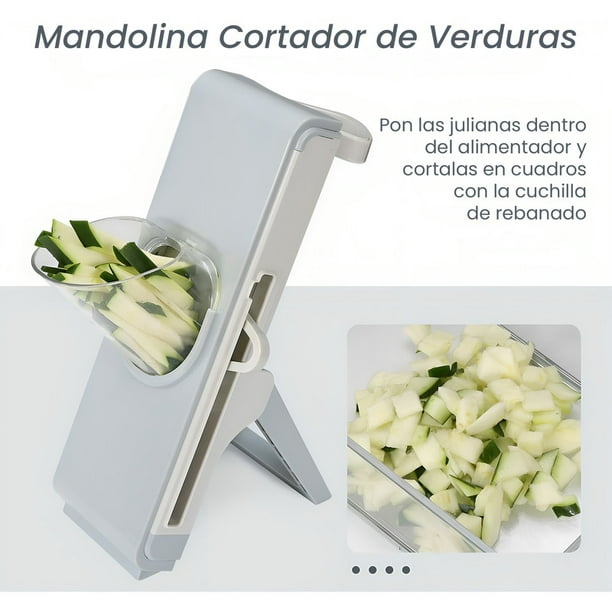 Rallador De Verduras Manual Hiperware 6 En 1 Plegable Color Blanco