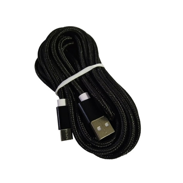 Cateissary Línea de datos de cable de carga tipo C de 1/2/3 metros para S9  S8 Plus Note 8 Cable de carga rápida USB-C Teléfono y Comunicación negro 3m