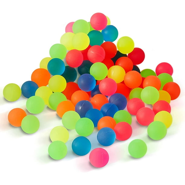 85 mini pelotas saltarinas de neón (25 mm) para niños, niños y