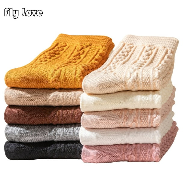 10 pares de calcetines de algodón para mujer, suaves, casuales, de corte  redondo, calcetines elásticos de color sólido (estilo caramelo), Estilo