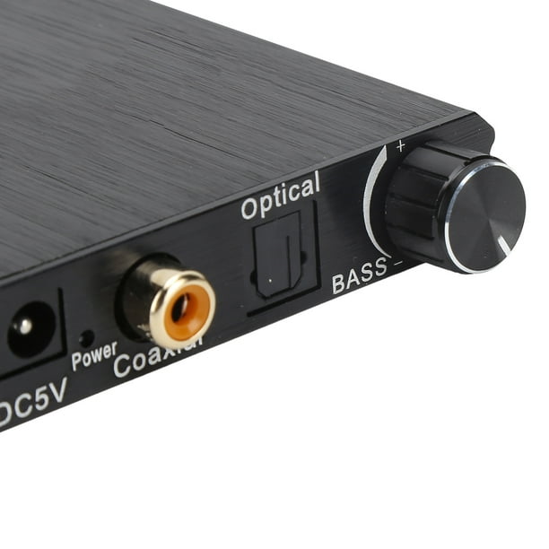 Convertidor de audio digital decodificador analógico de fibra óptica de  canal coaxial convertidor de fibra con ajuste de volumen de graves para HD  DVD