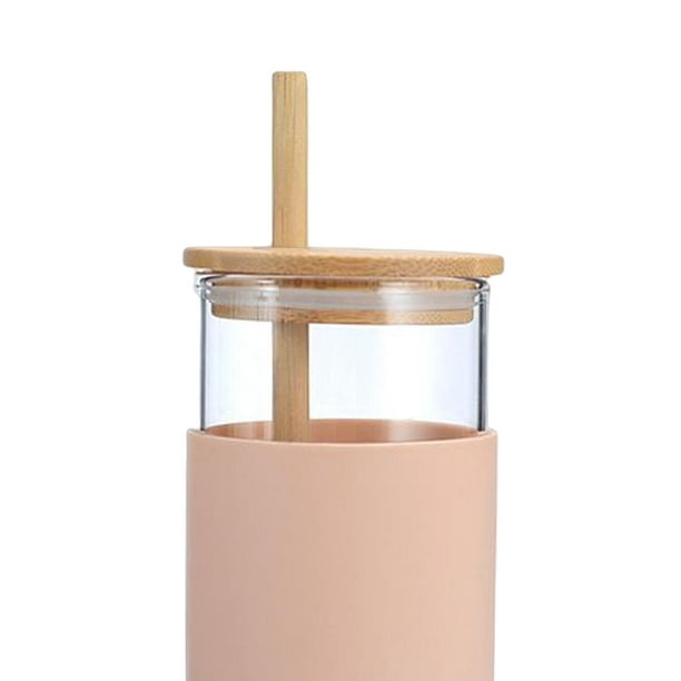 MO9721  Vaso Ecológico de Vidrio con Tapa de Bambú 450 ml