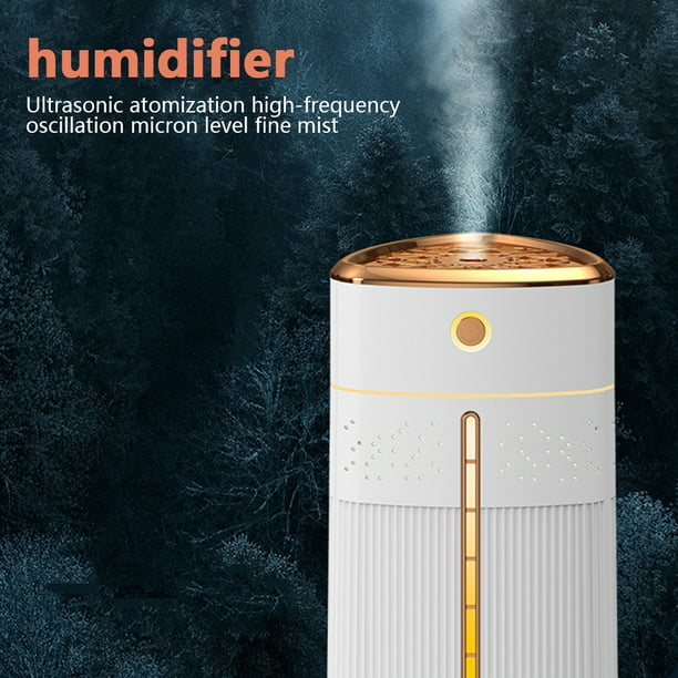 Humidificador de aire de 800 ml, humidificador inalámbrico silencioso,  humidificador USB para coche de oficina en casa