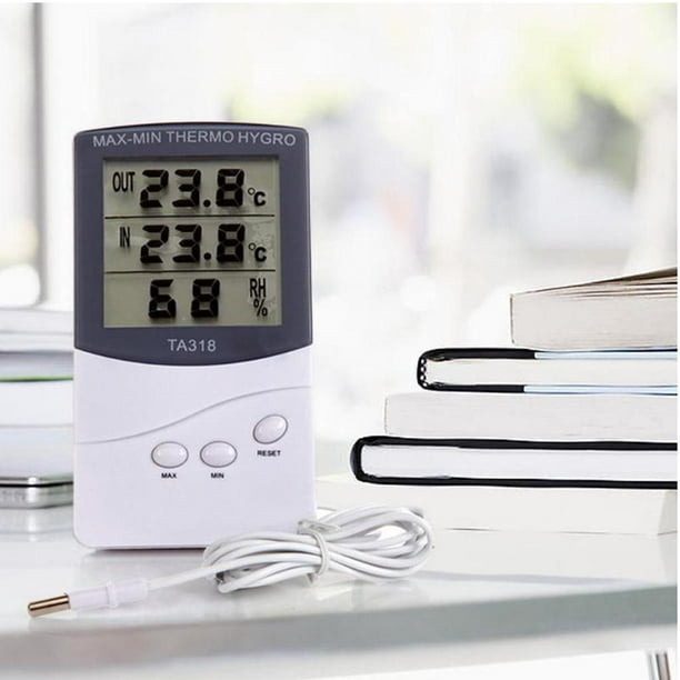 Termómetro higrómetro digital para interiores de 1 pieza, medidor de  humedad para el hogar, dormitorio, termómetro para interiores y exteriores  para i