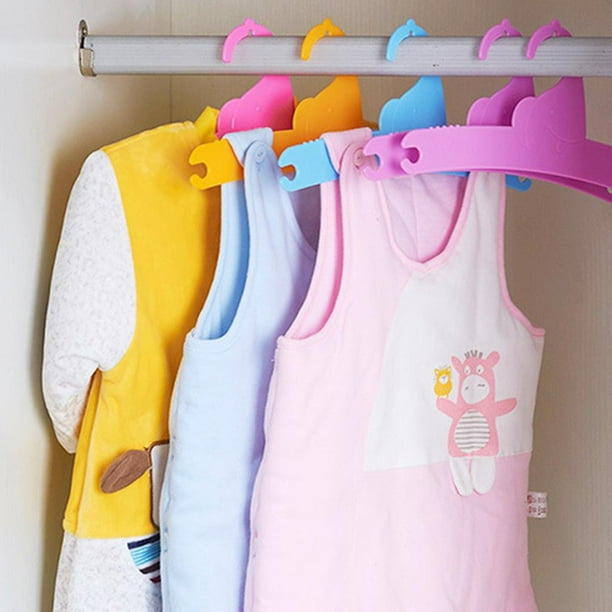 Perchas para ropa de bebé, perchas ajustables para bebés y bebés, paquete  de 10, color rosa