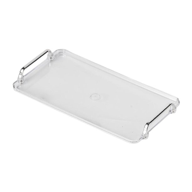  Bandeja de plástico antideslizante rectangular antideslizante  para cenas/bebidas, fruta, postre, bandeja de almacenamiento multifunción  para cocinas, hogares o regalo, gris, L : Hogar y Cocina