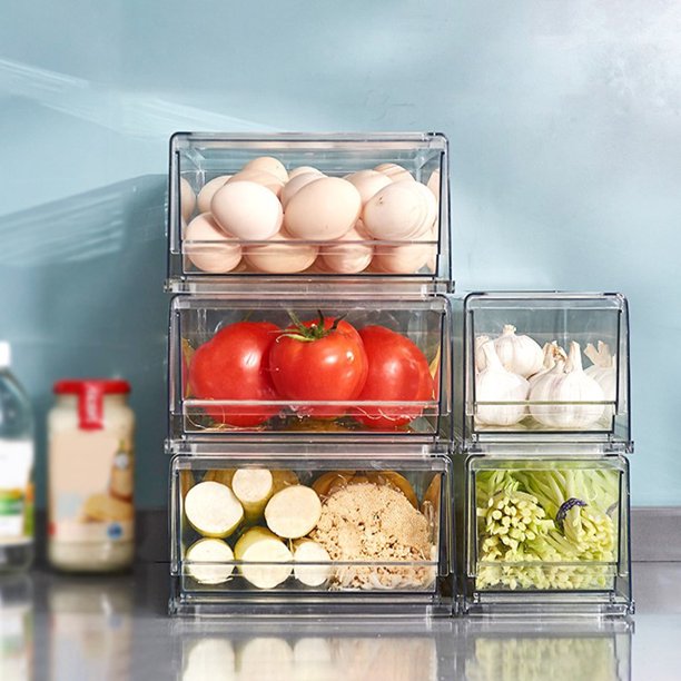 ORGANIZADOR GRANDE TRANSPARENTE PARA FRUTAS Y VERDURAS NEVERA Y CONGELADOR