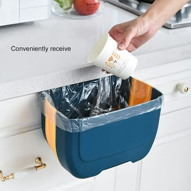 WXXGY Bote de basura para colgar, cubo de basura plegable que se puede  sostener a mano, portátil, compacto, para cajón de cocina y puerta de  gabinete