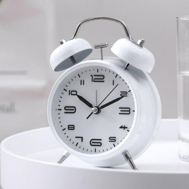 Peakeep - Reloj despertador con luz nocturna inteligente, funciona con  pilas, con temperatura interior, reloj digital de escritorio para  dormitorios