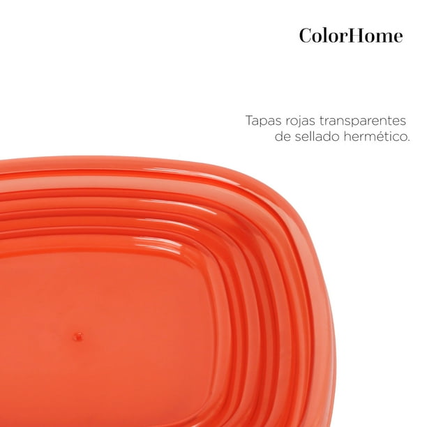 Juego de Contenedores Hermeticos Recipiente de Vidrio 10pzas ColorHome  COLORCONT5G x2