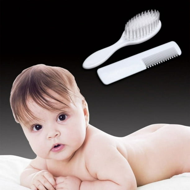 Juego de cepillo y peine para bebé, cepillo para bebé de cerdas suaves,  cepillo para masaje del cuero cabelludo para el cuidado de limpieza del  cuero cabelludo del recién nacido (blanco) brillar