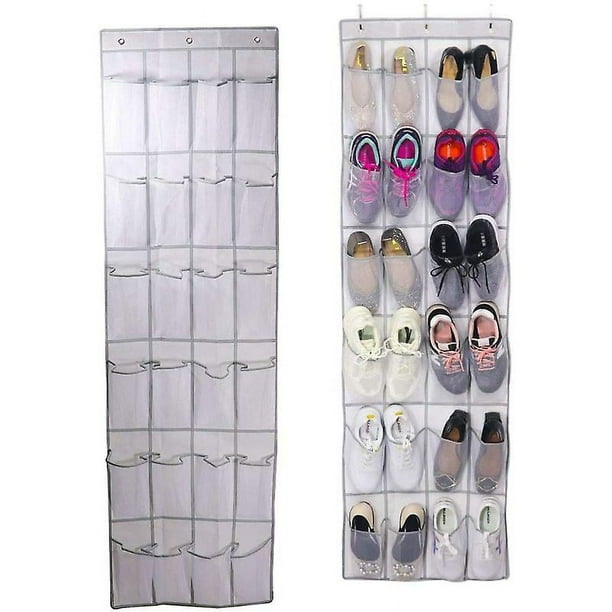 Organizador de zapatos para colgar sobre la puerta, organizador de zapatos  colgante para armario, organizador de zapatos colgante con 24 bolsillos de