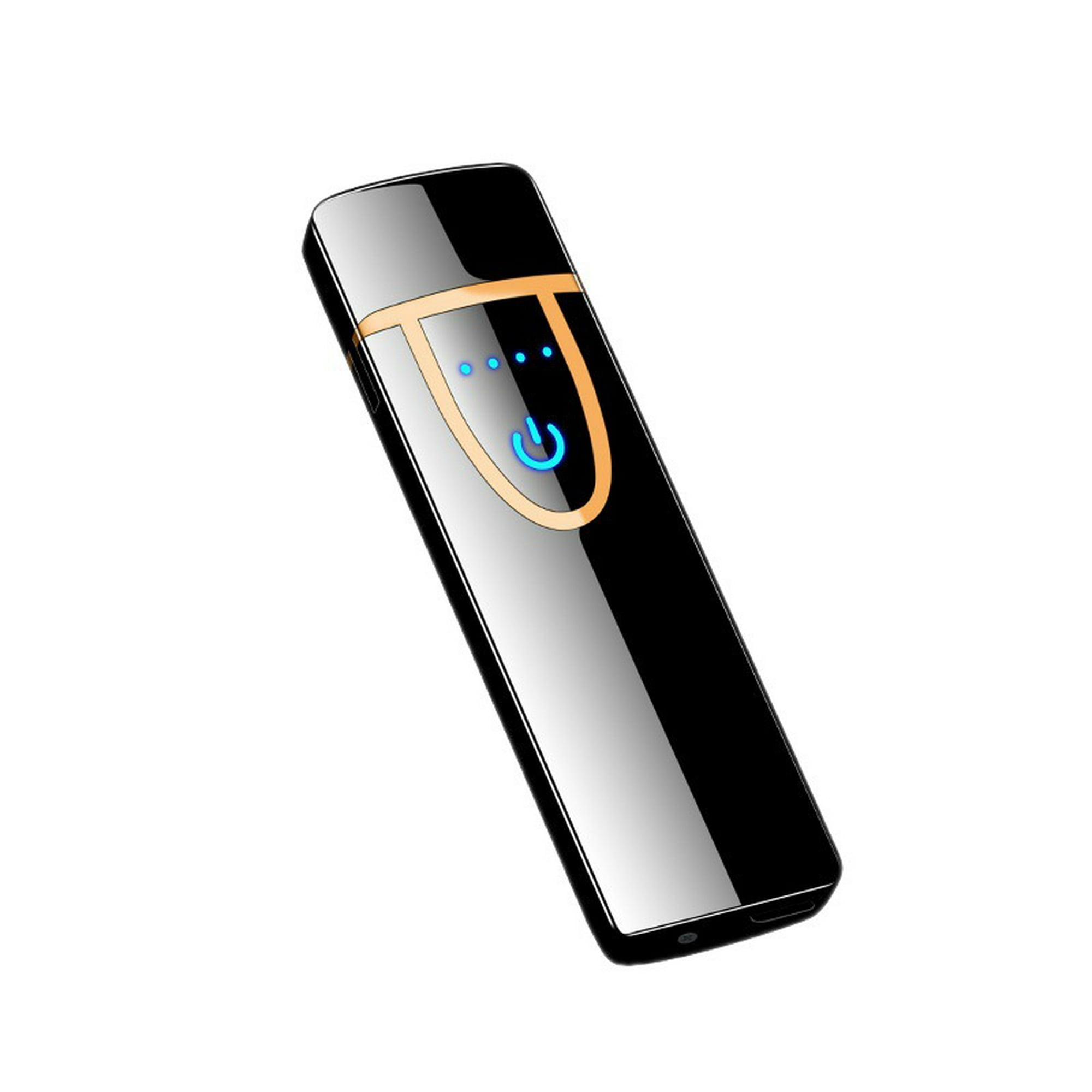 Encendedor electrónico, encendedor recargable por USB, encendedor de ciclo  de encendido táctil, encendedor de plasma a prueba de viento para hombres