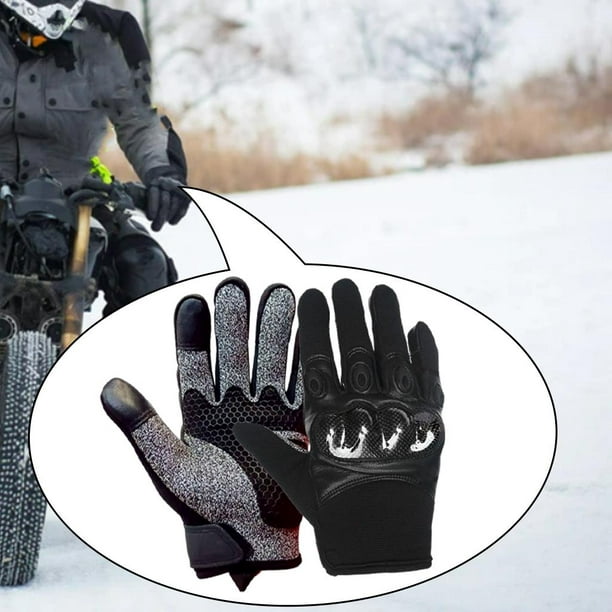Guantes impermeables de invierno para hombre, guantes de conducción de  cuero PU, térmicos, elásticos BLESIY Guantes de invierno
