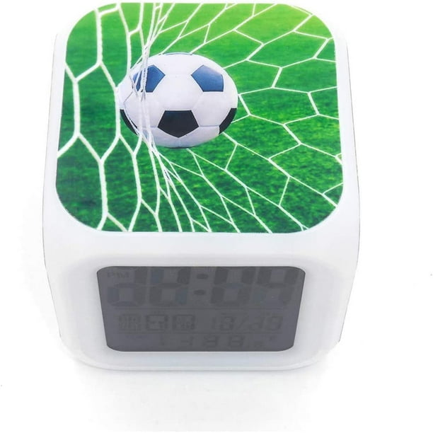 Lexibook Balón de Futbol Reloj Despertador Digital con Luz de Noche 3D y  Efectos Sonoros, PcCompone