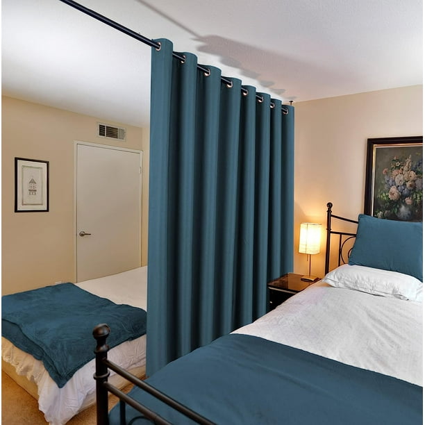  Cortinas opacas de 2 paneles para dormitorio con ojales por  panel de cortina, aislamiento térmico para oscurecimiento de habitación  para sala de estar, color sólido, ancho x largo : Hogar y