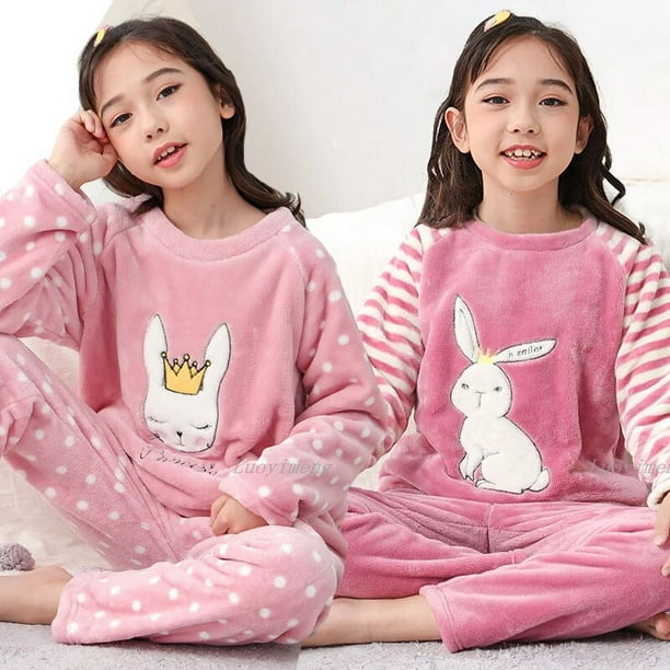 Niños Niños Pijamas Invierno Franela Ropa de dormir cálida Niños