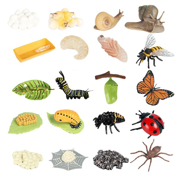 Figuras de acción de simulación de insectos, abeja, Araña, mariposa,  Caracol, hormiga, juguete educativo de cognición