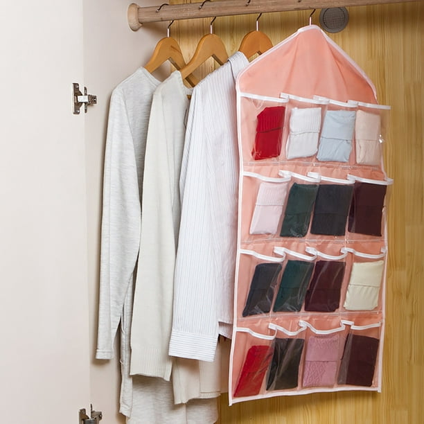 Organizador de calcetines colgantes de 16 bolsillos para bolsa de  almacenamiento de ropa interior de armario (rosa) Ndcxsfigh Nuevos  Originales
