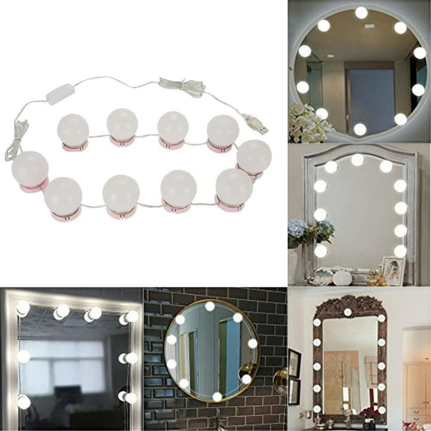 CanLing-Lámpara LED para espejo de tocador, luces de maquillaje Hollywood,  impermeables, 5V, USB, para Baño