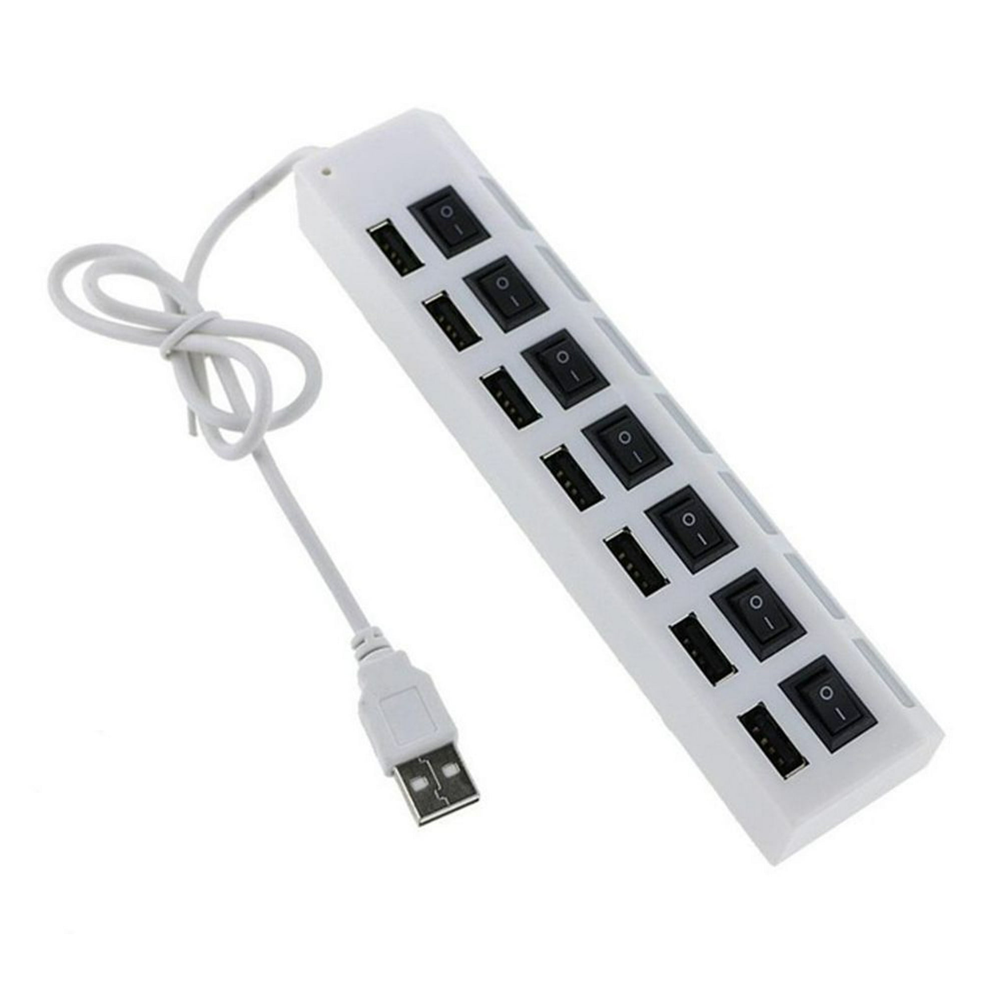 Puertos de acoplamiento USB Expansor múltiple 4/7 puertos 1.1 Concentrador  USB 1.1 Concentrador USB 1.1 con interruptor de lámpara LED Concentrador  divisor USB múltiple para PC