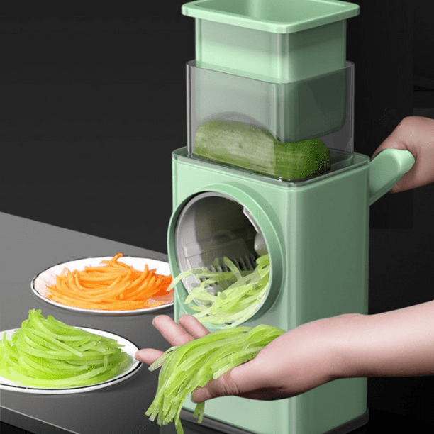 Rallador giratorio de queso (verde) 3 en 1 multiusos para cocina