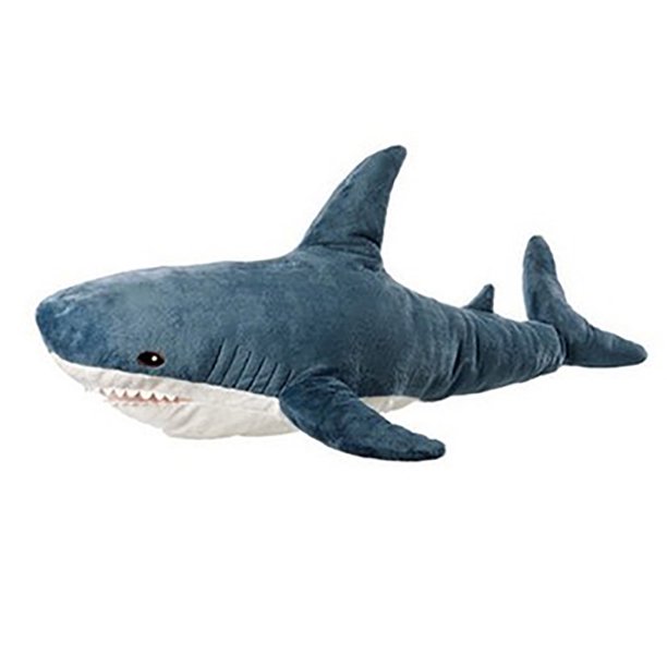 Juguete suave de peluche de tiburón de simulación de tamaño enorme,  juguetes de peluche para dormir, lindo cojín de peluche para regalo (color  azul