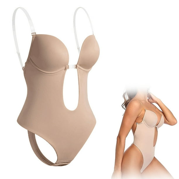 Tanga con control de abdomen, faja moldeadora para mujer, sin costuras,  ropa interior moldeadora de cuerpo (beige, L)