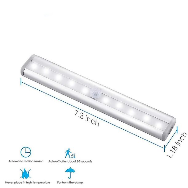 Luz con sensor de movimiento, luz de armario, luz de pared, se pega en  cualquier lugar sin herramientas, luces que funcionan con pilas, luces