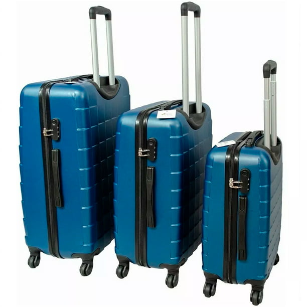 Juego 4 Maletas Rigidas Rack & Pack Set Viaje Azul
