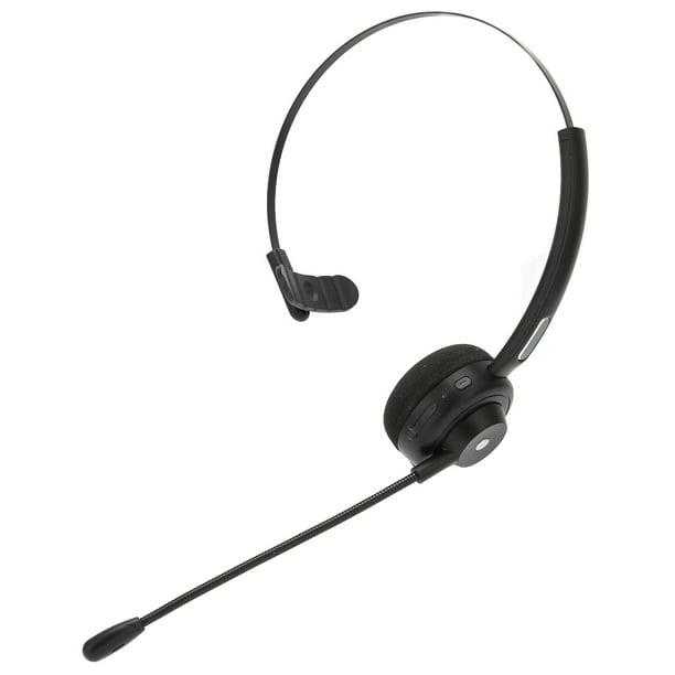 Auriculares Bluetooth para camionero/auriculares de oficina con micrófono,  BT 5.0 inalámbricos sobre la cabeza con micrófono extra Boom para