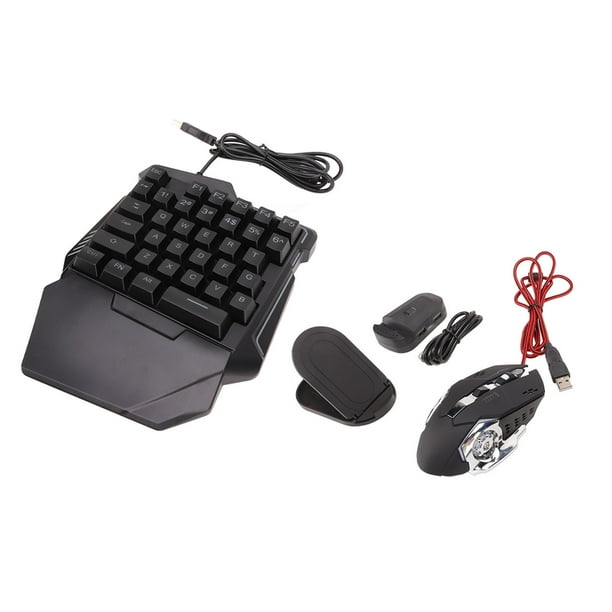 Teclado de una sola mano y mouse Bluetooth con soporte para celular