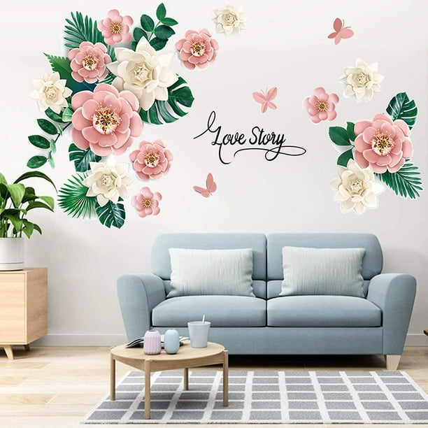 PARED 3D Flores - Pared 3D, Pared Adhesiva