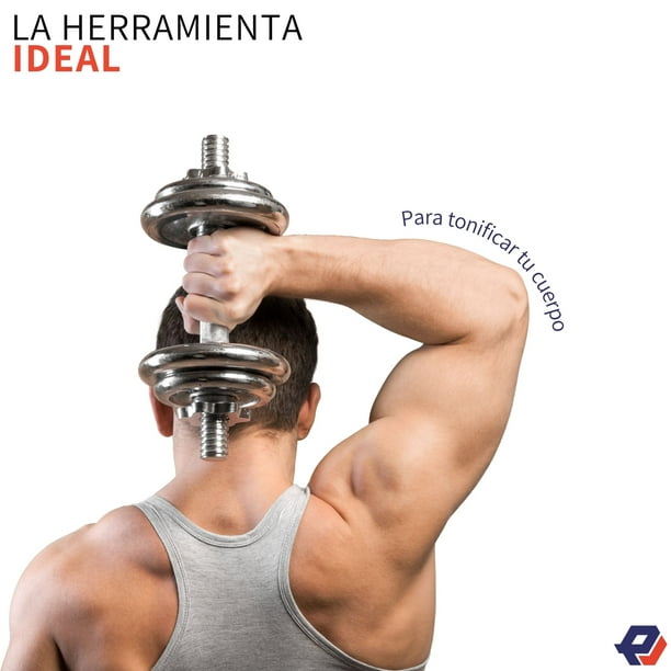 Kit De Mancuernas Pesas Con Barra Discos Ejercicio Gym 30kg Pitipa JM160