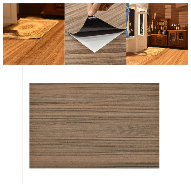 Papel tapiz de grano de madera marrón, pegatina de suelo, película