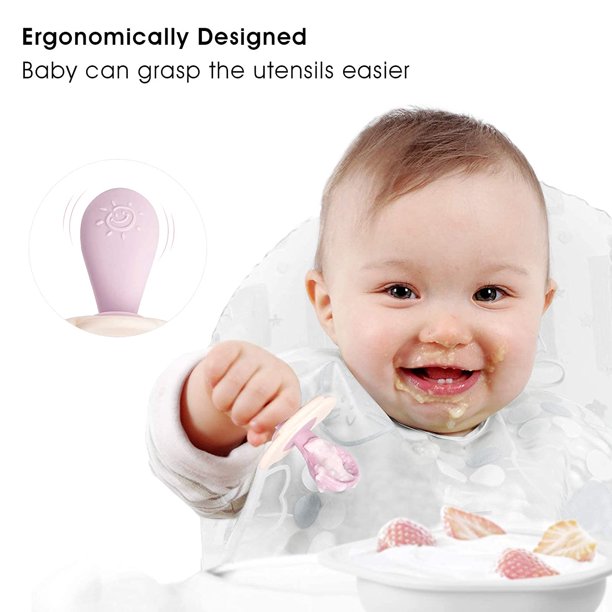 Cucharas Y Tenedor Bebé Silicona 6 Pcs, Para Baby Led