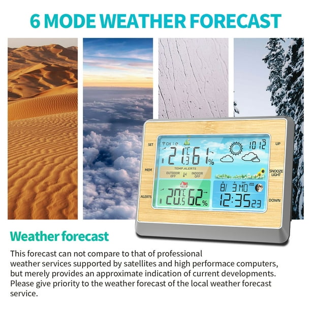 Burlywood Weather Station Wireless Indoor Outdoor Thermometer 6