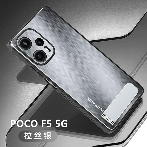 Funda Lujo Marco de Aluminio Carcasa 360 Grados P01 para Xiaomi Poco F5 Pro  5G Azul y Negro