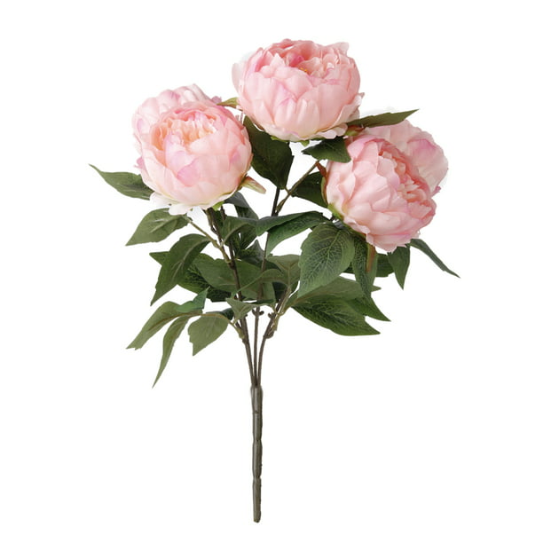 Jarrones Ramo De Flores Artificiales De Peonía Blanca Rosa De 30