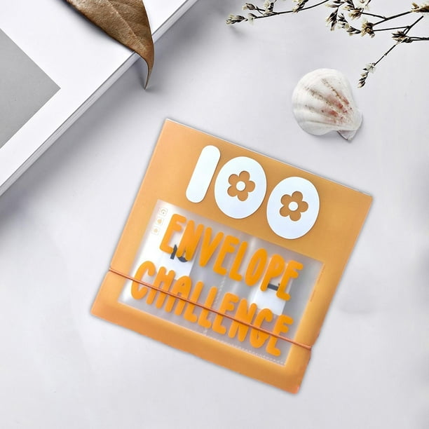 100 sobres Carpeta de desafíos Carpeta de sobres para relleno de efectivo  Organizador de dinero Sobres para ahorrar dinero para presupuestar Ahorro  de Amarillo shamjiam Carpeta de desafío de sobres