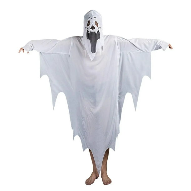 Disfraz de fantasma, capa blanca con capucha para mujer, capa con capucha  para novia, 59.06 pulgadas