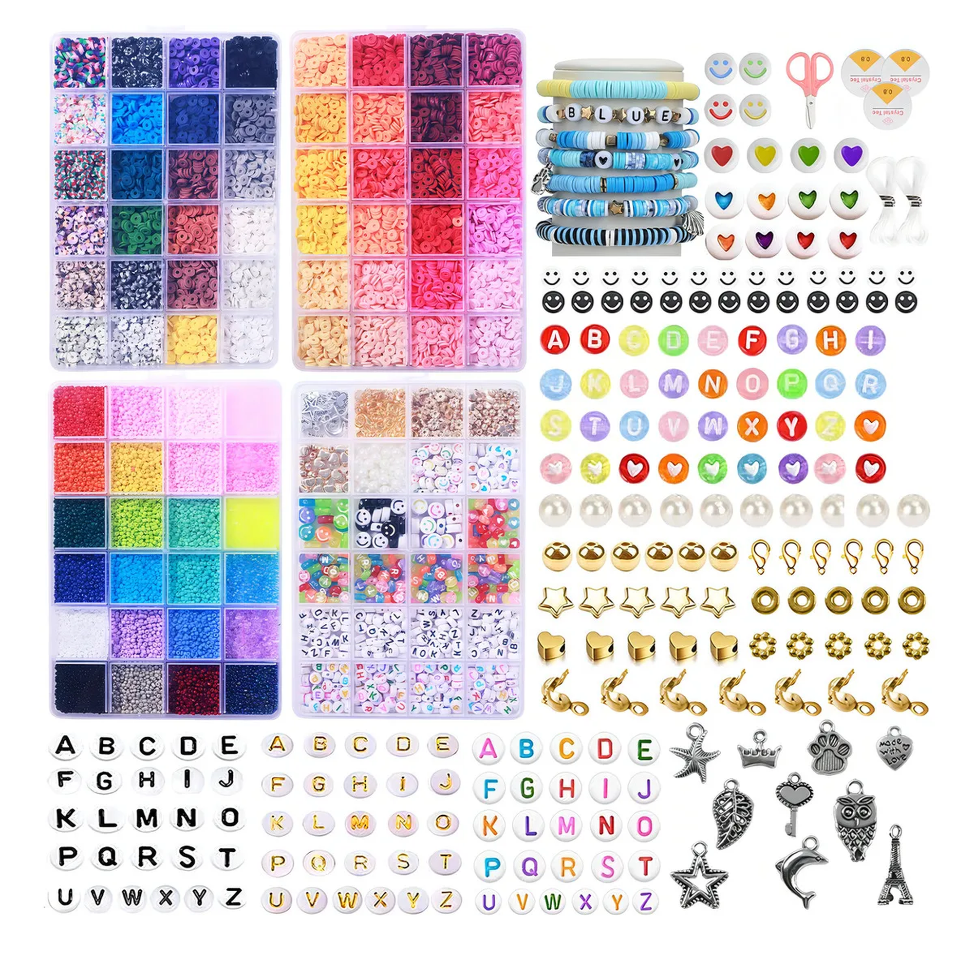 Kit de cuentas para hacer pulseras bisuteria merceria, 42000 piezas fabricación de pulsera xtellar multicolor