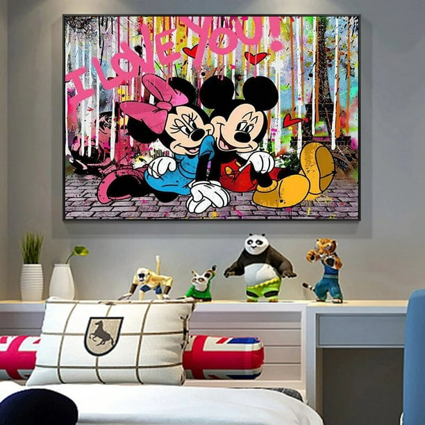 Disney Art Luxury Mickey Mouse and Donald Duck Fashion Canvas Prints  Cartoon Pictures on Home Decor