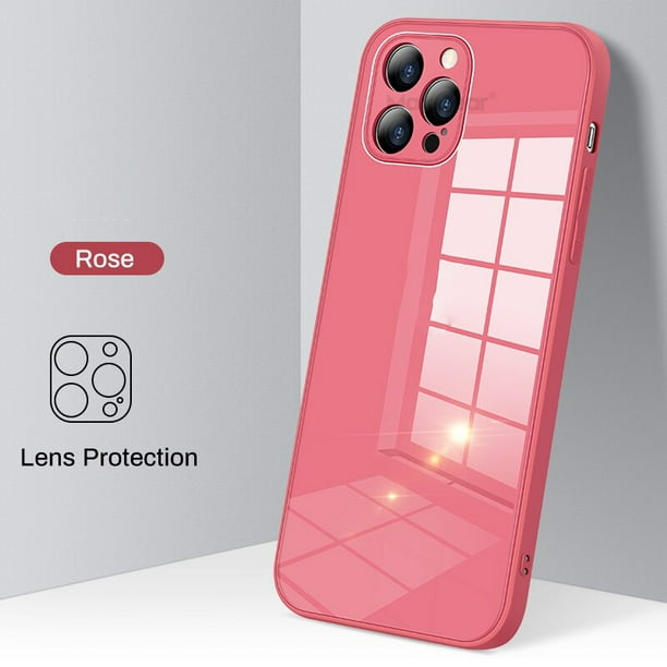 Funda para Iphone 13 Mini, silicona líquida delgada 3 capas Cubierta de la  funda con 2 * Protector de pantalla de vidrio templado, púrpura claro