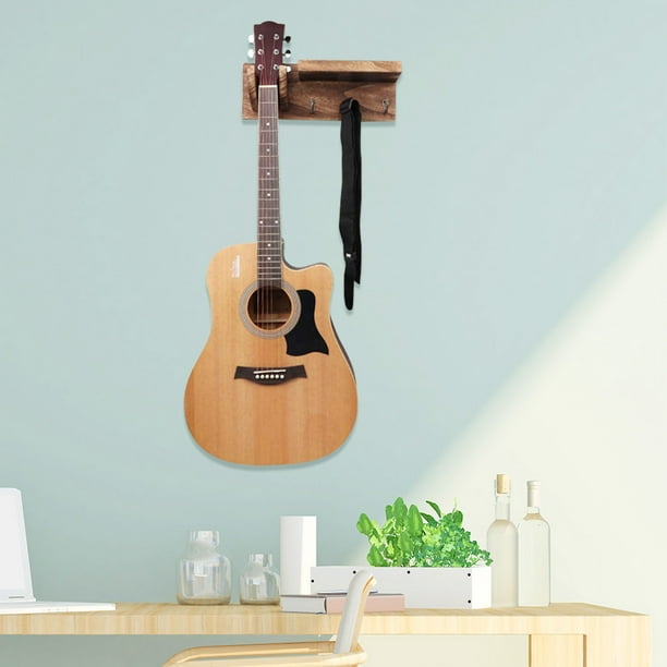 Soporte de madera montado en la pared estante de exhibición para Ehuebsd guitarra  colgador de pared gancho para amantes de la música accesorio para jugar