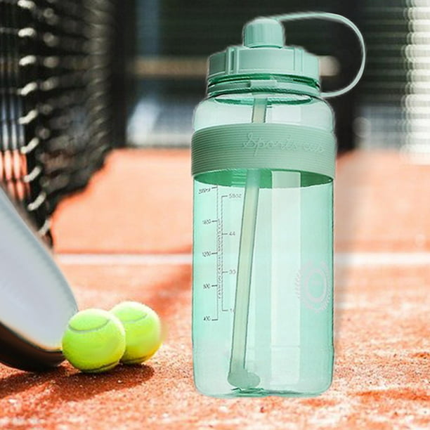 Botella de agua deportiva de 73 onzas con asa, jarra de agua reutilizable  grande de 2.2 litros para deporte y fitness con estuche de almacenamiento